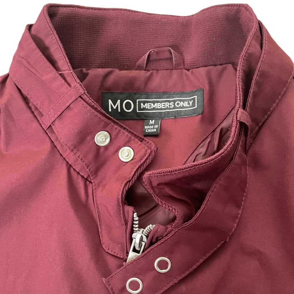 Members Only Maroon Men’s Classic Iconic Racer Jacket - Picture 7 of 11